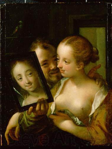 Hans von Aachen Scherzendes Paar mit einem Spiegel France oil painting art